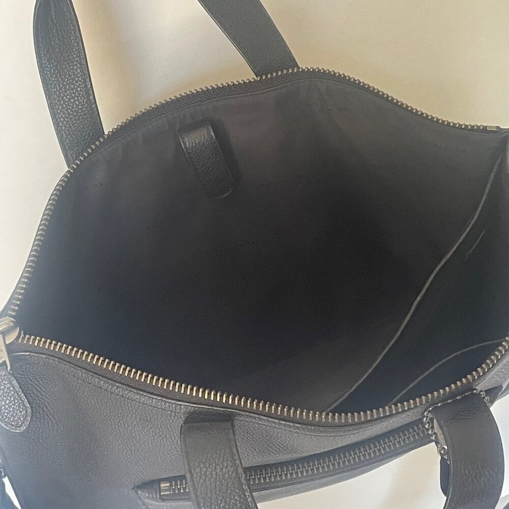 Coach Metropolitan Soft Briefcase Black Leather Laptop Bag Crossbody Slim Pocket - Picture 14 of 16
